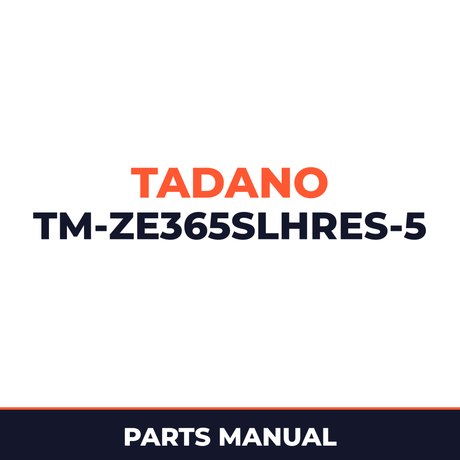 Tadano TM-ZE365SLHRES-5 41002501255A FRAME/PRIME ECO,SAFETY EYES Parts Manual