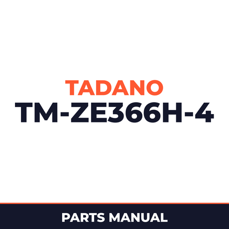 Tadano TM-ZE366H-4 41002407006A FRAME/HOOK-IN,WITH RJ(AWL) Parts Manual