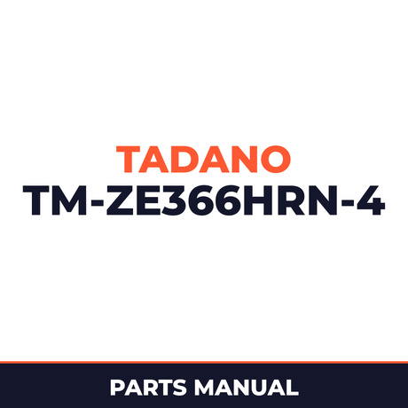 Tadano TM-ZE366HRN(G)-4 41002401707A FRAME/HOOK-IN,RADIO CONTROL,NAVI Parts Manual