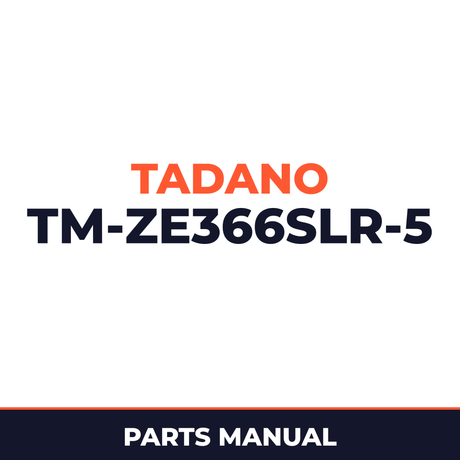 Tadano TM-ZE366SLR-5 41002501226A FRAME/RADIO CONTROL,WITH RJ Parts Manual