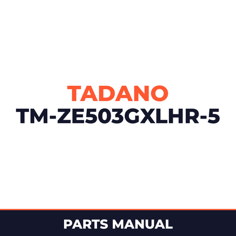 Tadano TM-ZE503GXLHR-5 41050504393A FRAME/HOOK-IN,RADIO CONTROL Parts Manual