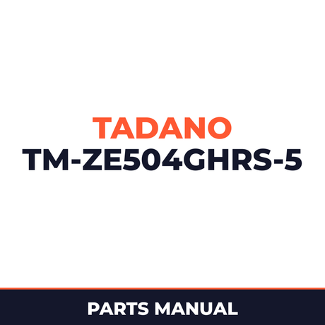 Tadano TM-ZE504GHRS-5 41050505294A BOOM/4 SECT.,HOOK-IN,SAFETY EYES Parts Manual