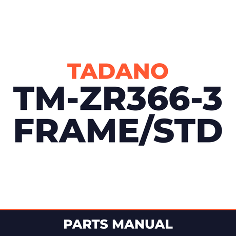 Tadano TM-ZR366(HX)-3 41102310530A FRAME/STD,MANUAL,S-HOOK-IN Parts Manual