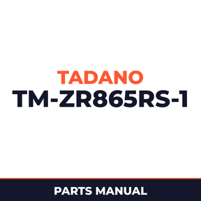 Tadano TM-ZR865RS-1 41049104285A FRAME/RADIO CONTROL,SAFETY EYES Parts Manual