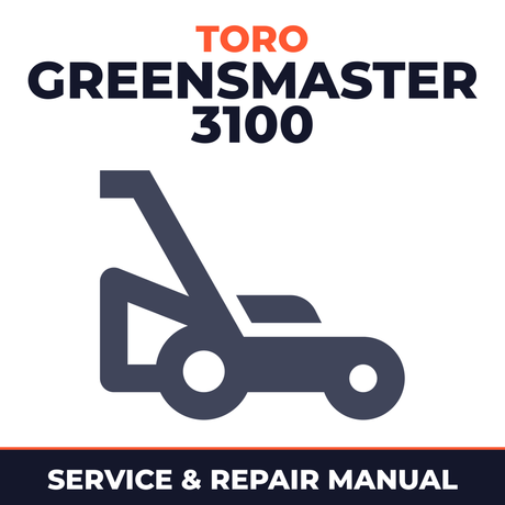 Toro Greensmaster 3100 Mower Service & Repair Manual
