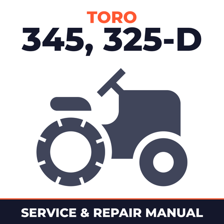 Toro Groundsmaster 345 325-D Troubleshooting Riding Mower Service & Repair Manual