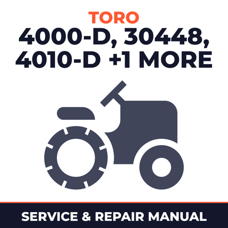 Toro Groundsmaster 4000-D ( 30448) & 4010-D 30446) Riding Mower Service & Repair Manual