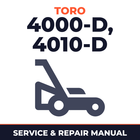 Toro Groundsmaster 4000-D 4010-D Large Area Rotary Mower Service & Repair Manual