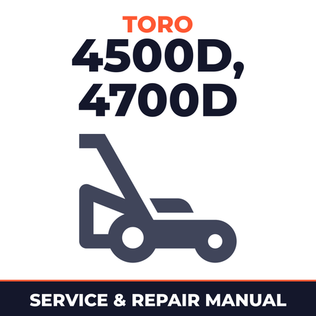 Toro Groundsmaster 4500D 4700D Contour Rotary Mower Service & Repair Manual