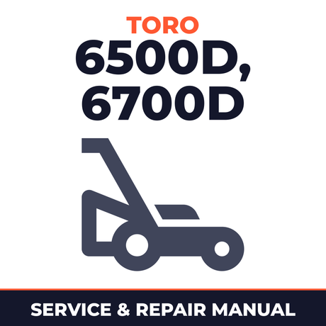 Toro Reelmaster 6500D 6700D Large Area Reel Mower Service & Repair Manual