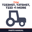 TYM T233HST T273HST T233 T273 HST Tractor Parts Manual