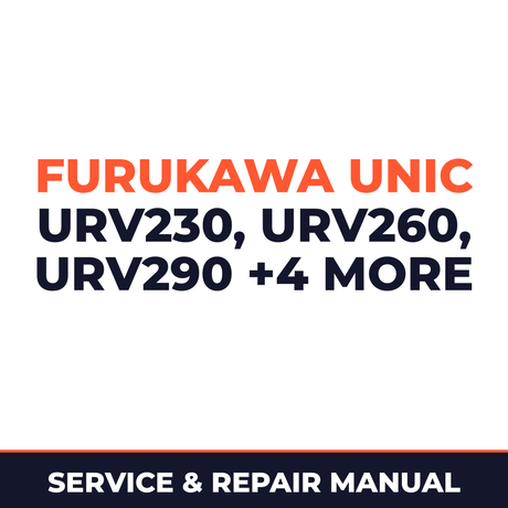 Unic Hydraulic Crane URV Series URV230 URV260 URV290 URV300 URV340 URV370 URV500 Full Service & Repair Manual