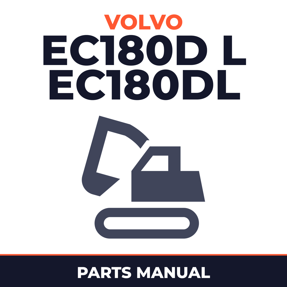 Volvo EC180D L EC180DL Excavator Service Parts Catalogue Manual INSTANT SN: 220001 and up