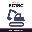 Volvo EC18C Compact Excavator Service Parts Catalogue Manual INSTANT SN: 1839 and up