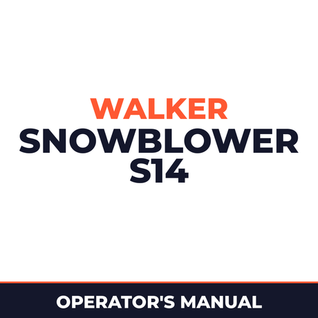 Walker Snowblower S14 Machine Operator's Manual