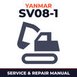 Yanmar SV08-1 Excavator Service Repair Workshop Manual
