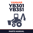 Yanmar YB301 YB351 Crawler-backhoes Parts Catalogue