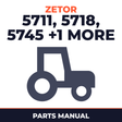 Zetor Tractor 5711 5718 5745 5748 Parts Manual